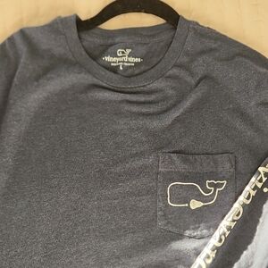 Vineyard Vines Navy Tee with Whale Pocket